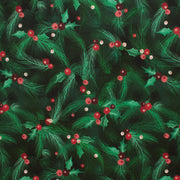 Minky -Holly Berries in Green from EZ Fabrics - 60" Wide