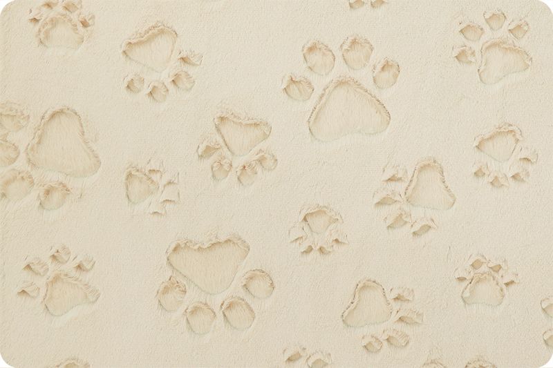 Minky - Luxe Cuddle® Embossed Paws BEIGE From Shannon Fabrics