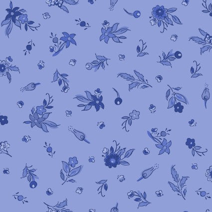 French Quarter - Small Floral on Light Blue from Maywood Studio