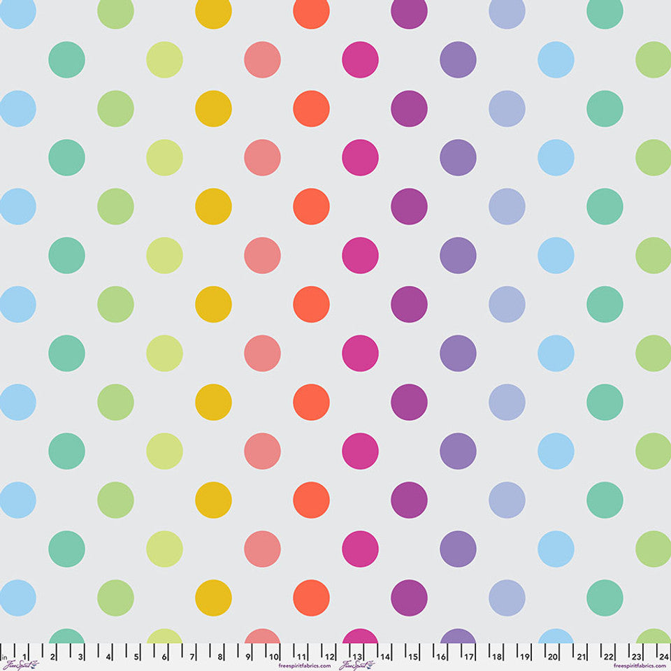 Disco Poms - Whisper || Tula Pink's Graywork & True Colors MINKY Fabric - 60 inches Wide