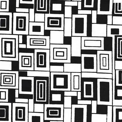 Batik - Rectangles in Black and White from Graphix From Island Batik by the Yard