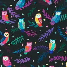 Cloud Cuddle Minky OWLS ON STARRY NIGHT by Robert Kaufmann