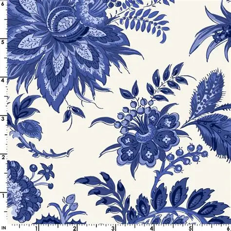 French Quarter - Large Floral on Cream from Maywood Studio