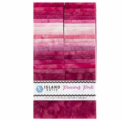Jelly Roll - Precious Pink Strips from Island Batiks - 40 Strips 2.5"x44"