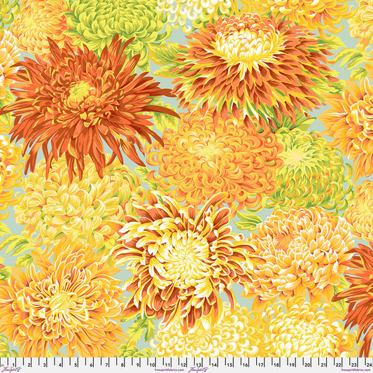 Kaffe Fassett Fabrics - Japanese Chrysanthemum - Yellow From FreeSpirit Fabrics