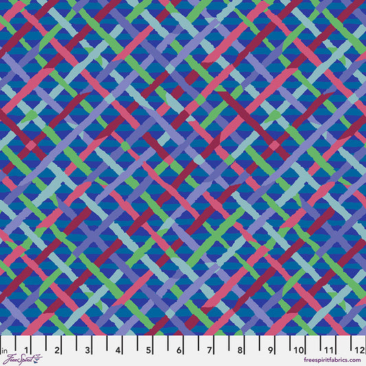 Kaffe Fassett Fabrics - Mad Plaid - Cobalt  From FreeSpirit Fabrics