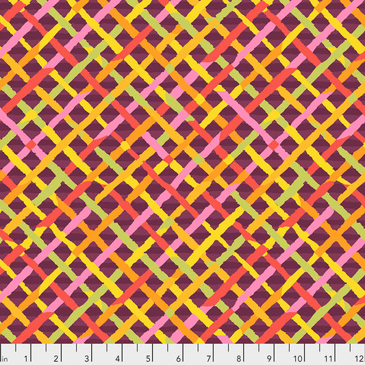 Kaffe Fassett Fabrics - Mad Plaid - Maroon  From FreeSpirit Fabrics