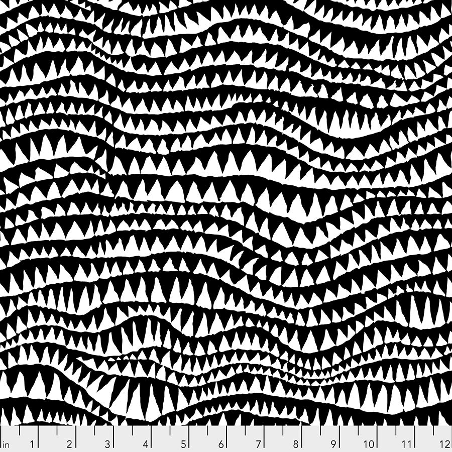 Kaffe Fassett Fabrics - Sharks Teeth - Black  From FreeSpirit Fabrics