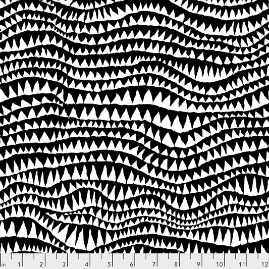 Kaffe Fassett Fabrics - Sharks Teeth - Black  From FreeSpirit Fabrics