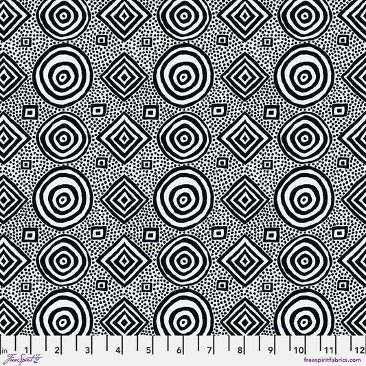 Kaffe Fassett Fabrics - Good Vibrations - White  From FreeSpirit Fabrics