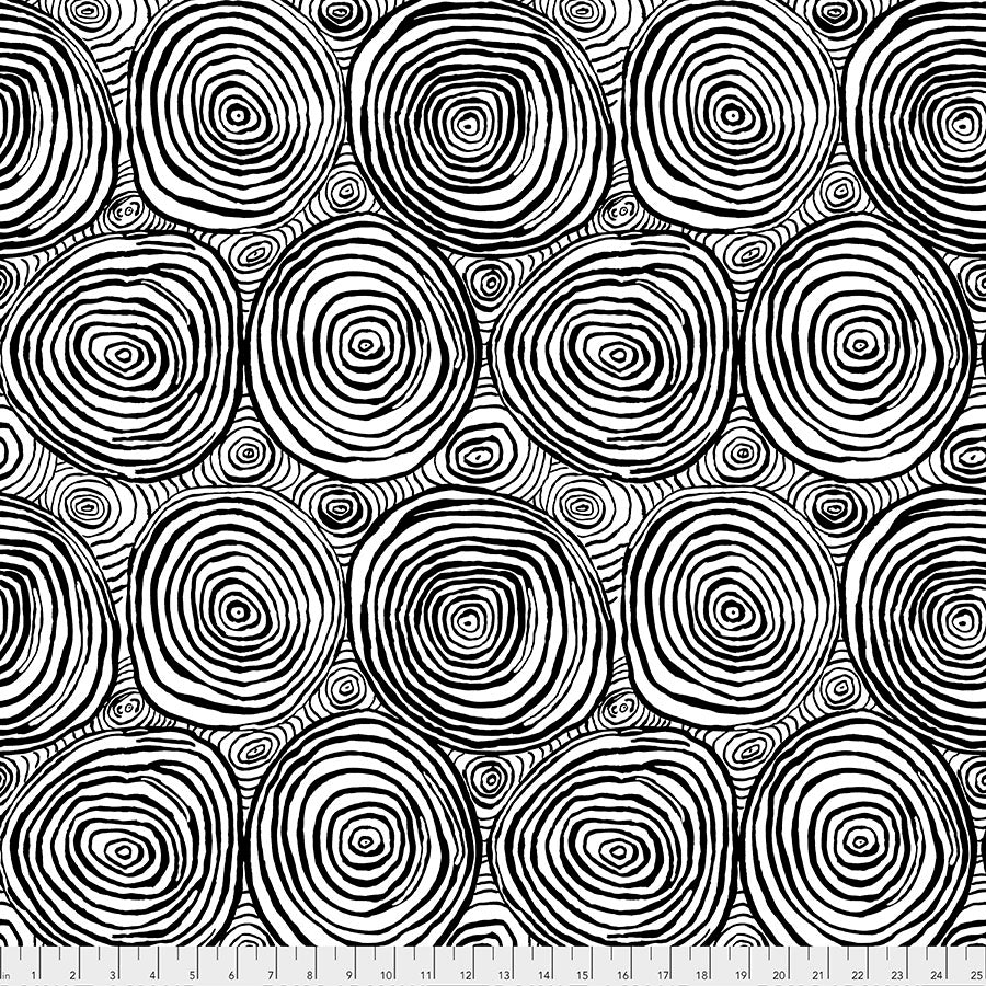 Kaffe Fassett Fabrics - Onion Rings - Black  From FreeSpirit Fabrics