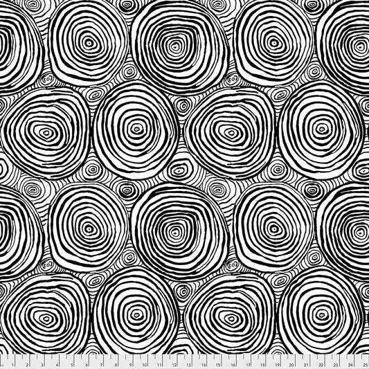 Kaffe Fassett Fabrics - Onion Rings - Black  From FreeSpirit Fabrics