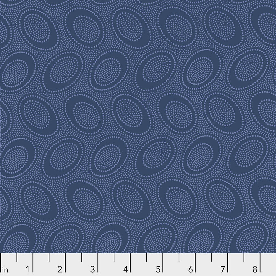 Kaffe Fassett Fabrics - Aboriginal Dot - Denim  From FreeSpirit Fabrics