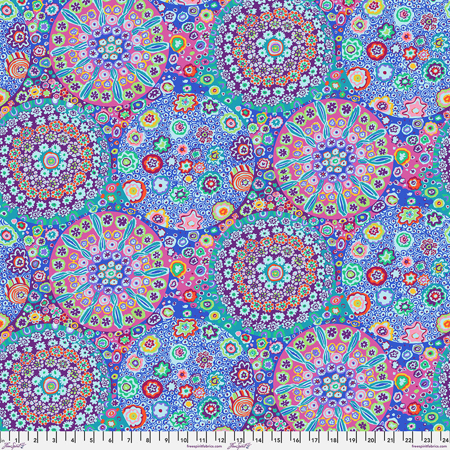 Kaffe Fassett Fabrics - Millefiore - Aqua  From FreeSpirit Fabrics