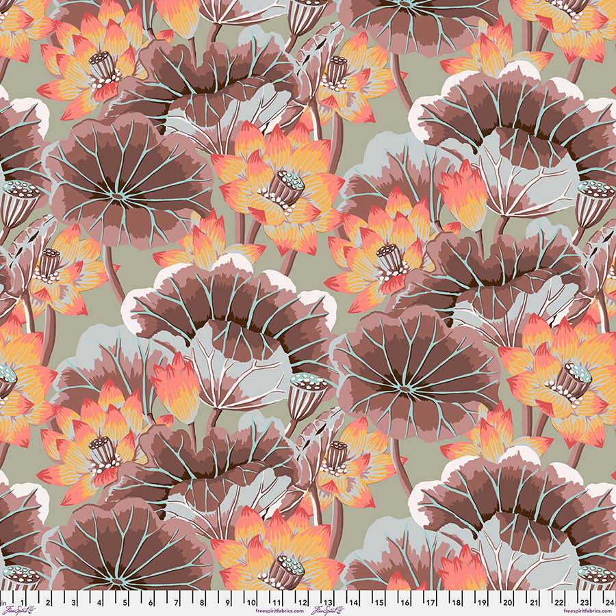 Kaffe Fassett Fabrics - Lake Blossoms - Antique  From FreeSpirit Fabrics