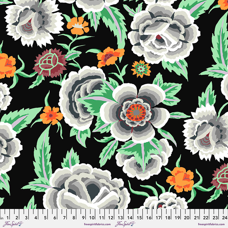 Kaffe Fassett Fabrics - Embroidered Shawl - Black  From FreeSpirit Fabrics