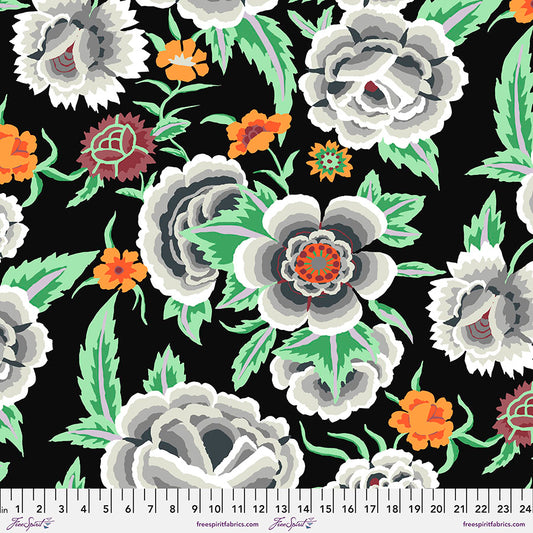 Kaffe Fassett Fabrics - Embroidered Shawl - Black  From FreeSpirit Fabrics