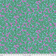 Oak - Turquoise From Kaffe x Morris & Co. Collaboration From FreeSpirit Fabrics