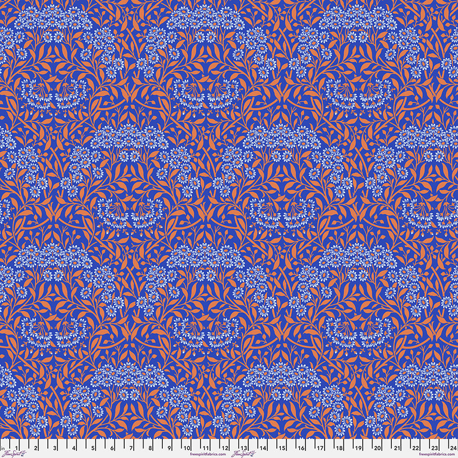 Michaelmas Daisy - Cobalt From Kaffe x Morris & Co. Collaboration From FreeSpirit Fabrics