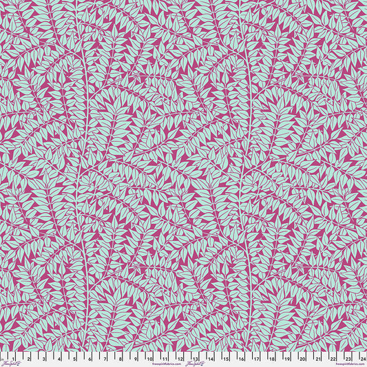 Branches - Magenta From Kaffe x Morris & Co. Collaboration From FreeSpirit Fabrics