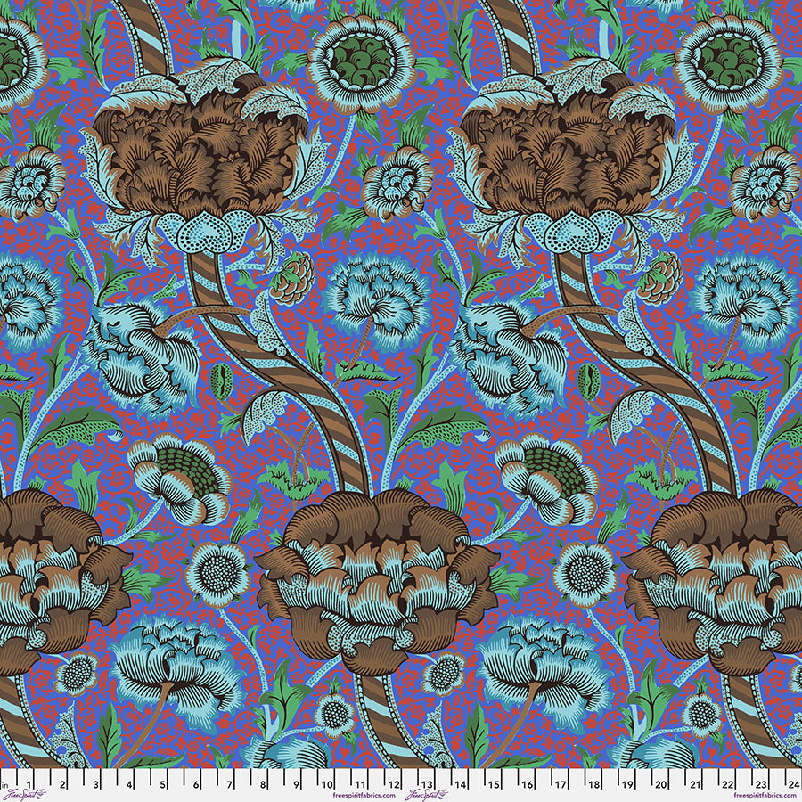 Wandle - Cobalt From Kaffe x Morris & Co. Collaboration From FreeSpirit Fabrics