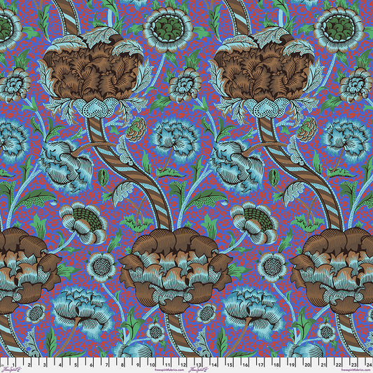 Wandle - Cobalt From Kaffe x Morris & Co. Collaboration From FreeSpirit Fabrics