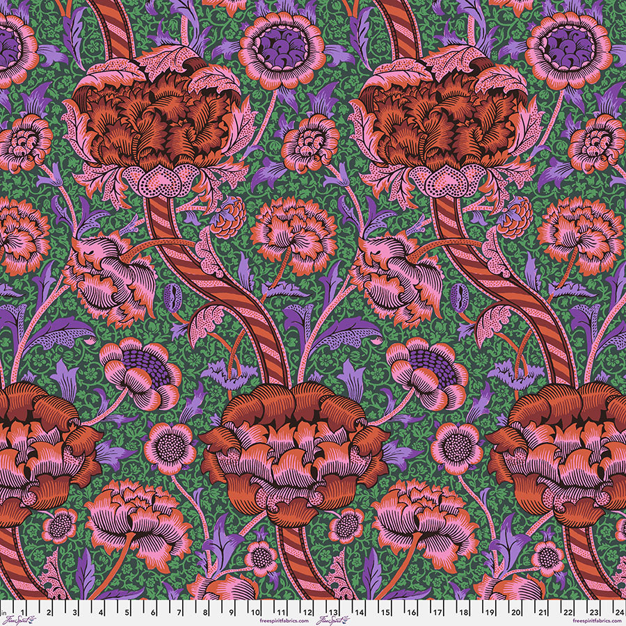 Wandle - Red From Kaffe x Morris & Co. Collaboration From FreeSpirit Fabrics