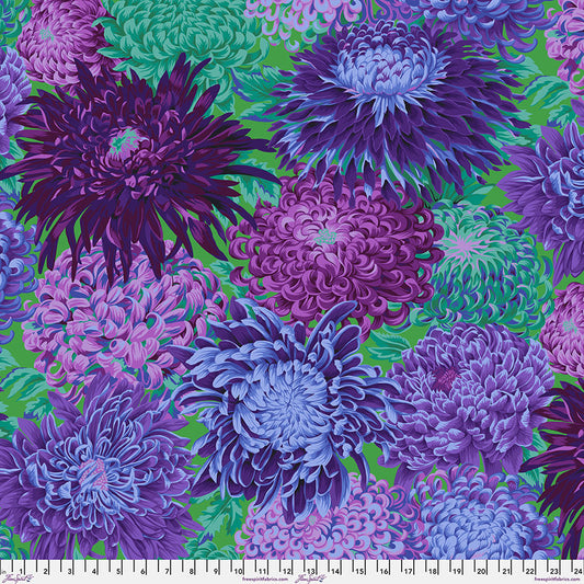 Kaffe Fassett Fabrics - Japanese Chrysanthemums  - Green From FreeSpirit Fabrics