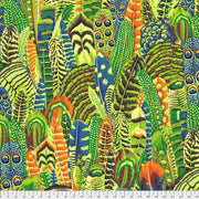 Kaffe Fassett Fabrics - Feathers - Lime From FreeSpirit Fabrics