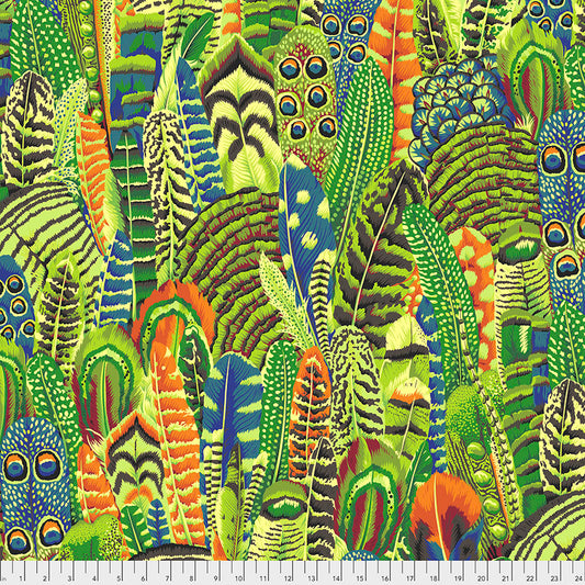 Kaffe Fassett Fabrics - Feathers - Lime From FreeSpirit Fabrics