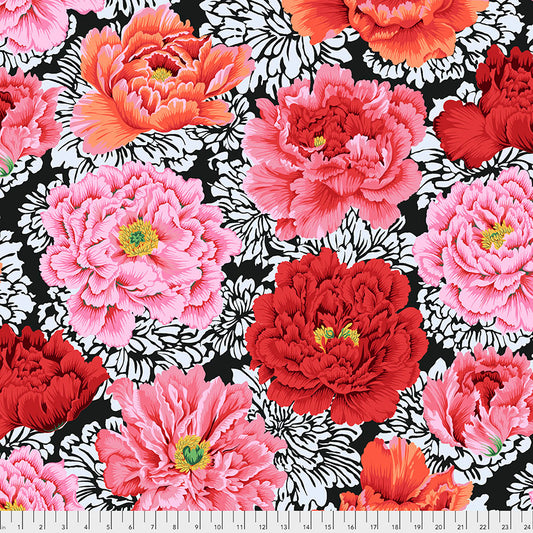 Kaffe Fassett Fabrics - Brocade Peony - Crimson From FreeSpirit Fabrics