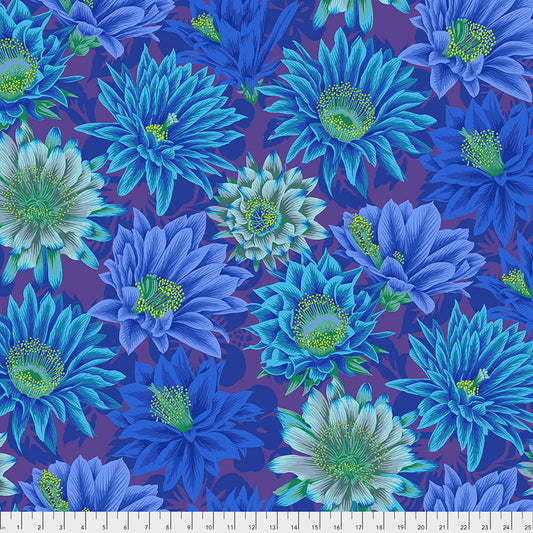 Kaffe Fassett Fabrics - Cactus Flower - Blue From FreeSpirit Fabrics