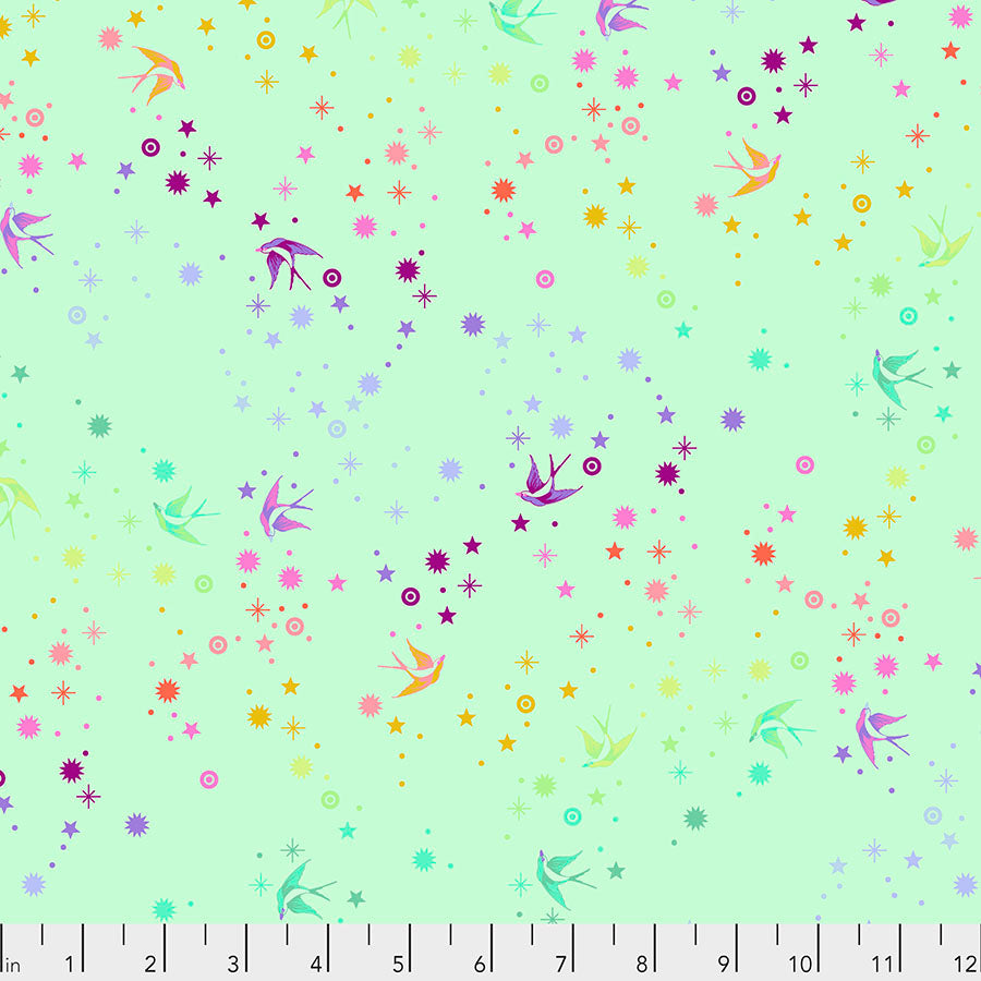 Tula Pink Mint Fairy Dust from True Colors Collection