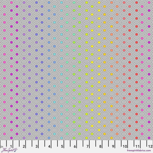 Tula Pink Dove Hexy Rainbow from True Colors Collection