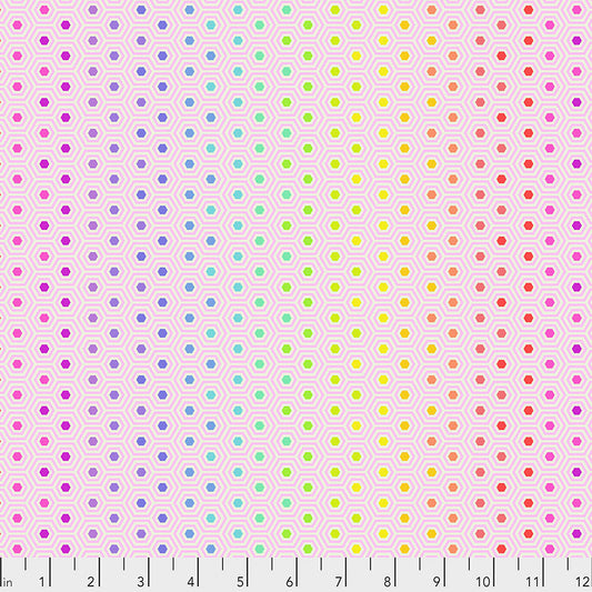 Tula Pink Shell Hexy Rainbow from True Colors Collection