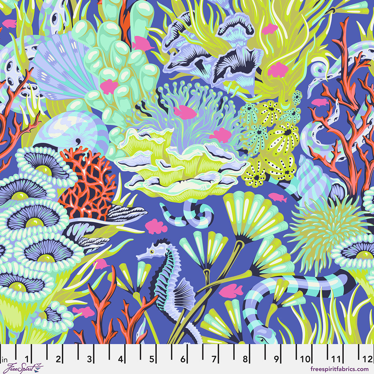 Tula Pink - Reef What You Sew - Marine  From the Floral Reef Collection