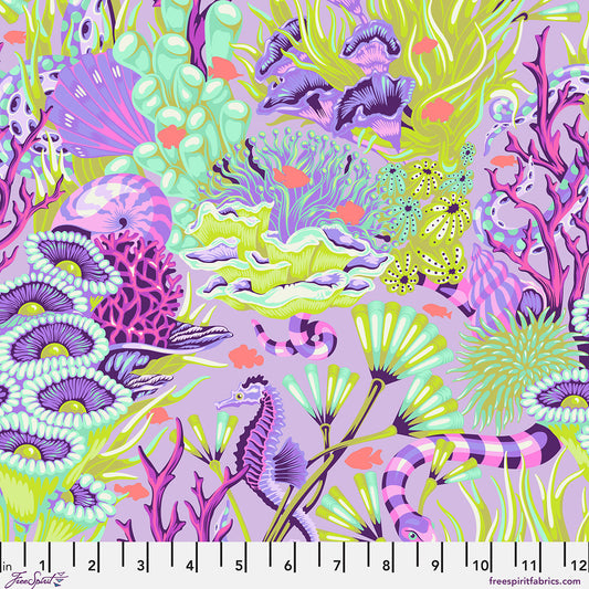 Tula Pink - Reef What You Sew - Ultraviolet  From the Floral Reef Collection