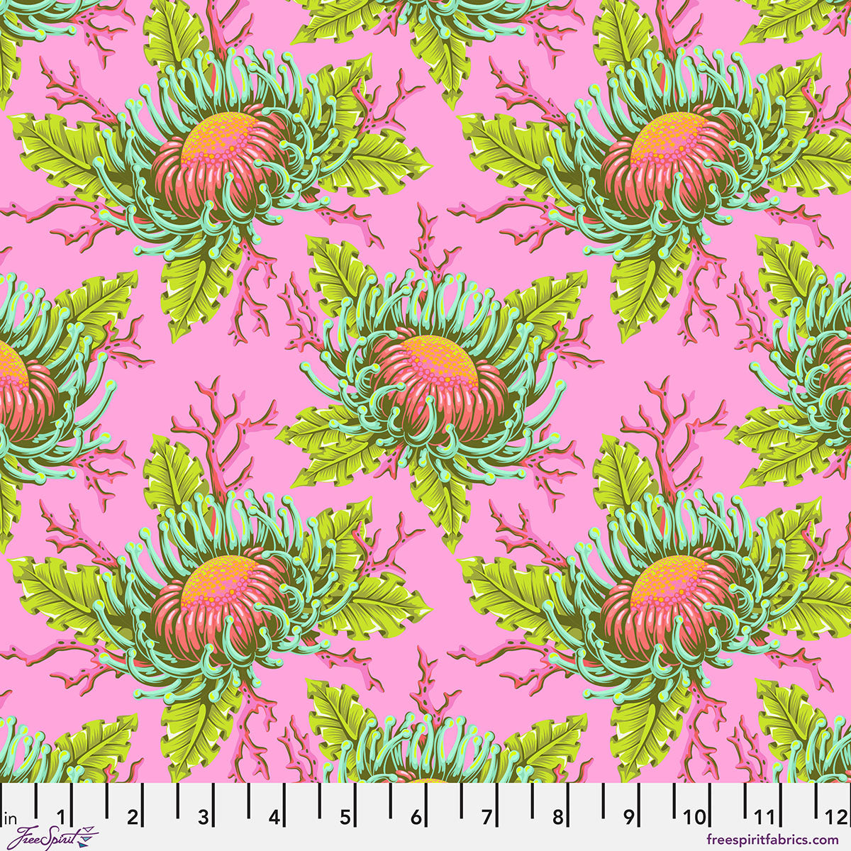 Tula Pink - Friends & Anemones - Coralline  From the Floral Reef Collection