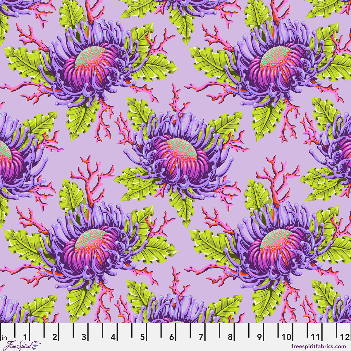 Tula Pink - Friends & Anemones - Ultraviolet  From the Floral Reef Collection