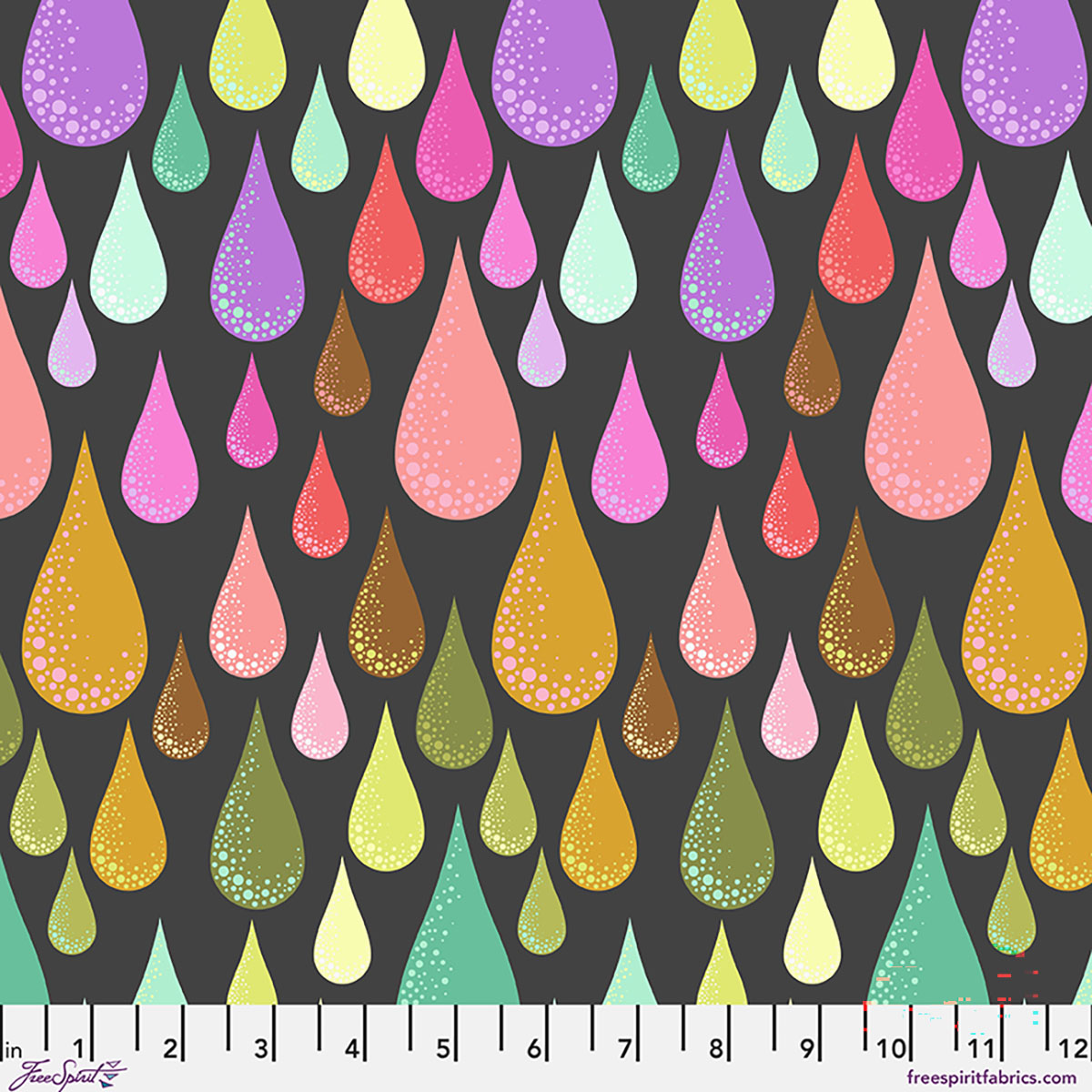 Tula Pink - Dew Drops – Licorice from Prince Charming Deja Vu Collection