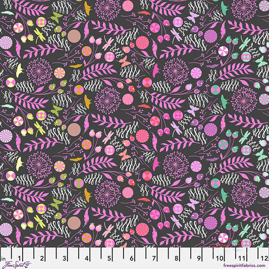 Tula Pink - Dandelion - Licorice from Prince Charming Deja Vu Collection