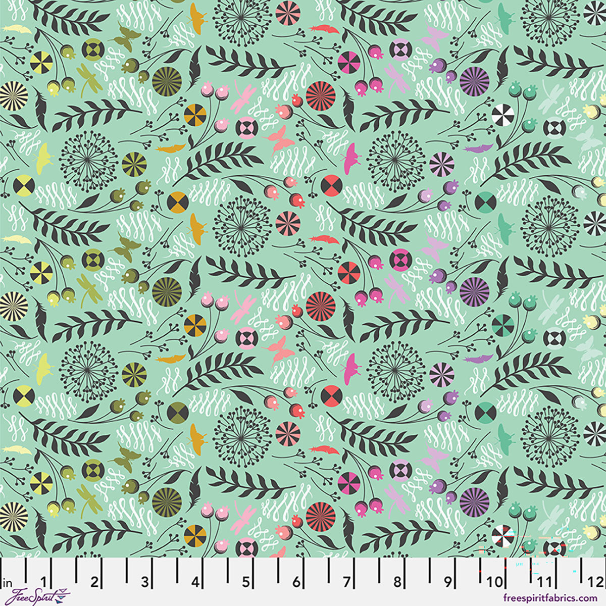 Tula Pink - Dandelion - Sweetmint from Prince Charming Deja Vu Collection
