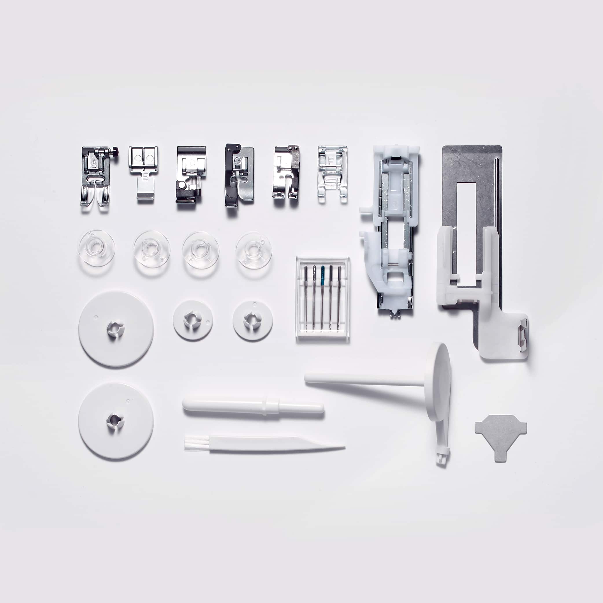 Elna Excellence 570a includes Alphabet, Extension Table, and Hard Case