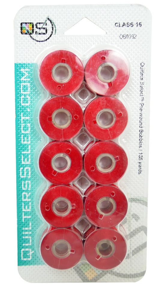 Quilter's Select Prewound Class 15 Bobbins DEEP RUST - 80 weight
