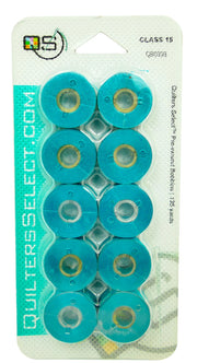 Quilter's Select Prewound Class 15 Bobbins  ITALIAN BLUE - 80 weight
