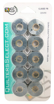 Quilter's Select Prewound Class 15 Bobbins SLATE GRAY- 80 weight