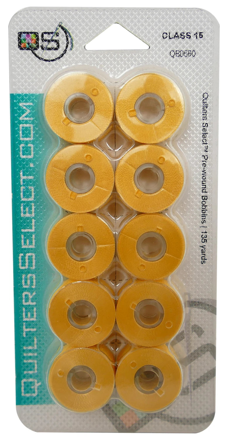 Quilter's Select Prewound Class 15 Bobbins BLONDE STRAWBERRY- 80 weight