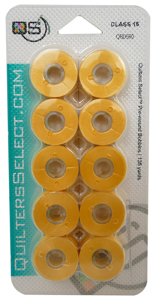 Quilter's Select Prewound Class 15 Bobbins BLONDE STRAWBERRY- 80 weight