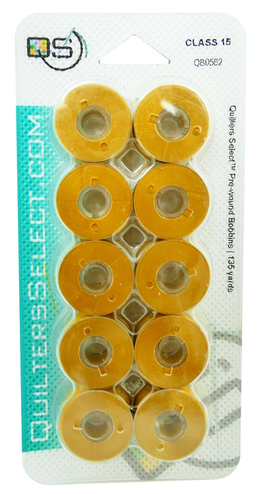 Quilter's Select Prewound Class 15 Bobbins WALNUT TAFFY - 80 weight
