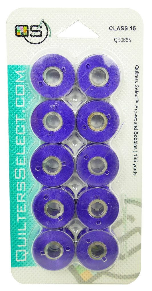Quilter's Select Prewound Class 15 Bobbins DEEP VIOLET - 80 weight